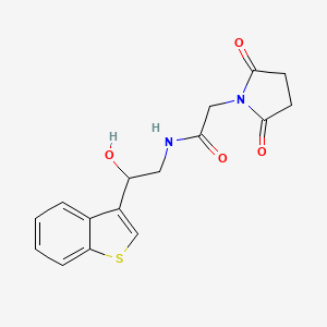 molecular formula C16H16N2O4S B2430888 N-(2-(benzo[b]thiophen-3-yl)-2-hydroxyethyl)-2-(2,5-dioxopyrrolidin-1-yl)acetamide CAS No. 2034256-59-0