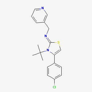 molecular formula C19H20ClN3S B2430891 N-[3-(叔丁基)-4-(4-氯苯基)-1,3-噻唑-2(3H)-亚甲基](3-吡啶基)甲胺 CAS No. 866009-98-5