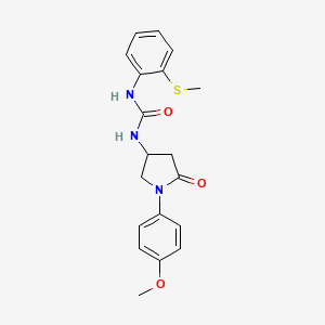 molecular formula C19H21N3O3S B2430898 1-(1-(4-甲氧基苯基)-5-氧代吡咯烷-3-基)-3-(2-(甲硫基)苯基)脲 CAS No. 894029-79-9