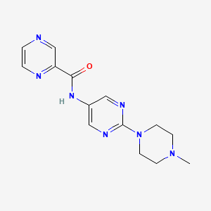 molecular formula C14H17N7O B2430904 N-(2-(4-甲基哌嗪-1-基)嘧啶-5-基)吡嗪-2-甲酰胺 CAS No. 1396812-53-5