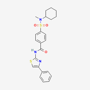 molecular formula C23H25N3O3S2 B2430909 4-[cyclohexyl(methyl)sulfamoyl]-N-(4-phenyl-1,3-thiazol-2-yl)benzamide CAS No. 683261-55-4