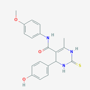 molecular formula C19H19N3O3S B243091 4-(4-hydroxyphenyl)-N-(4-methoxyphenyl)-6-methyl-2-thioxo-1,2,3,4-tetrahydro-5-pyrimidinecarboxamide 