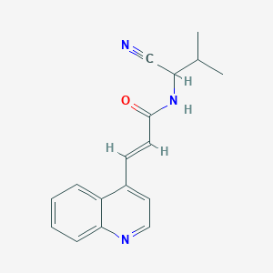 molecular formula C17H17N3O B2430915 (E)-N-(1-Cyano-2-methylpropyl)-3-quinolin-4-ylprop-2-enamide CAS No. 1798408-04-4