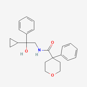 molecular formula C23H27NO3 B2430916 N-(2-cyclopropyl-2-hydroxy-2-phenylethyl)-4-phenyltetrahydro-2H-pyran-4-carboxamide CAS No. 1421442-75-2