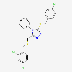 molecular formula C23H18Cl3N3S2 B2430927 4-氯苄基5-[{[(2,4-二氯苄基)硫代]甲基}-4-苯基-4H-1,2,4-三唑-3-基硫代 CAS No. 344274-54-0