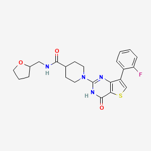 1-[7-(2-fluorophenyl)-4-oxo-3,4-dihydrothieno[3,2-d]pyrimidin-2-yl]-N-(tetrahydrofuran-2-ylmethyl)piperidine-4-carboxamide