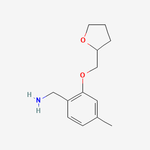 [4-Methyl-2-(oxolan-2-ylmethoxy)phenyl]methanamine