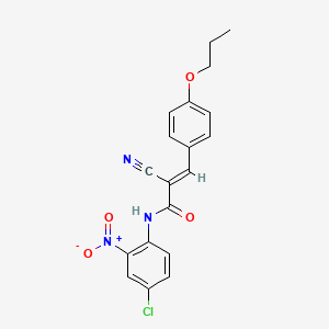molecular formula C19H16ClN3O4 B2430942 (2E)-N-(4-氯-2-硝基苯基)-2-氰基-3-(4-丙氧基苯基)丙-2-烯酰胺 CAS No. 476616-20-3