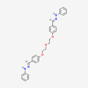 molecular formula C30H30N4O3 B2430948 (E)-1-Phenyl-2-({4-[2-(2-{4-[(1E)-(2-phenylhydrazin-1-ylidene)methyl]phenoxy}ethoxy)-ethoxy]phenyl}methylidene)hydrazine CAS No. 203805-28-1