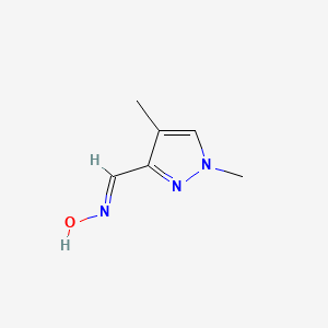 molecular formula C6H9N3O B2430949 (NE)-N-[(1,4-dimethylpyrazol-3-yl)methylidene]hydroxylamine CAS No. 2413937-25-2