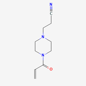 molecular formula C10H15N3O B2430953 3-(4-Prop-2-enoylpiperazin-1-yl)propanenitrile CAS No. 1546059-56-6