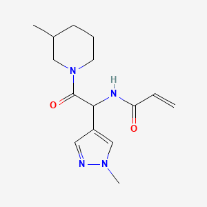 molecular formula C15H22N4O2 B2430962 N-[1-(1-methyl-1H-pyrazol-4-yl)-2-(3-methylpiperidin-1-yl)-2-oxoethyl]prop-2-enamide CAS No. 2094130-23-9
