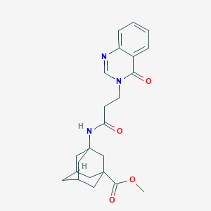 molecular formula C23H27N3O4 B2430963 (1r,3s,5R,7S)-甲基3-(3-(4-氧代喹喔啉-3(4H)-基)丙酰氨基)金刚烷-1-羧酸盐 CAS No. 1207011-52-6
