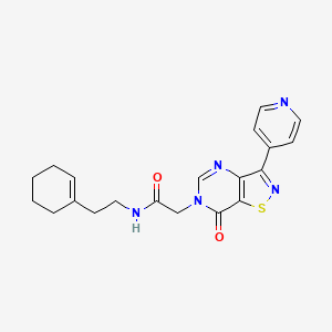molecular formula C20H21N5O2S B2430971 N-(2-(cyclohex-1-en-1-yl)ethyl)-2-(7-oxo-3-(pyridin-4-yl)isothiazolo[4,5-d]pyrimidin-6(7H)-yl)acetamide CAS No. 1251629-99-8