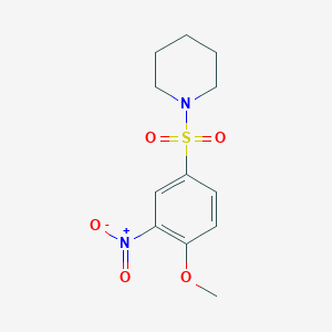 molecular formula C12H16N2O5S B2430972 1-[(4-Methoxy-3-nitrophenyl)sulfonyl]piperidine CAS No. 104741-23-3