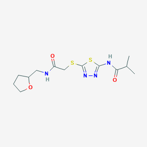 N-(5-((2-oxo-2-(((tetrahydrofuran-2-yl)methyl)amino)ethyl)thio)-1,3,4-thiadiazol-2-yl)isobutyramide