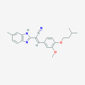 molecular formula C23H25N3O2 B243099 3-[4-(isopentyloxy)-3-methoxyphenyl]-2-(6-methyl-1H-benzimidazol-2-yl)acrylonitrile 