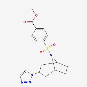 molecular formula C17H20N4O4S B2431003 methyl 4-{[3-(1H-1,2,3-triazol-1-yl)-8-azabicyclo[3.2.1]octan-8-yl]sulfonyl}benzoate CAS No. 2210139-05-0