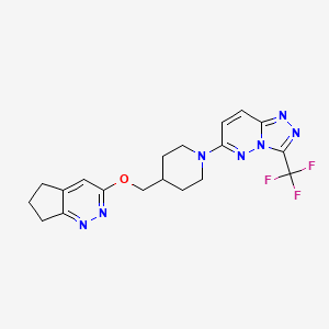 molecular formula C19H20F3N7O B2431004 6-[4-(6,7-Dihydro-5H-cyclopenta[c]pyridazin-3-yloxymethyl)piperidin-1-yl]-3-(trifluoromethyl)-[1,2,4]triazolo[4,3-b]pyridazine CAS No. 2310014-30-1