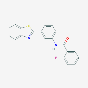 molecular formula C20H13FN2OS B243101 N-[3-(1,3-benzothiazol-2-yl)phenyl]-2-fluorobenzamide 