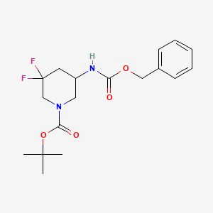 molecular formula C18H24F2N2O4 B2431016 tert-butyl 5-(Benzyloxycarbonylamino)-3,3-difluoropiperidine-1-carboxylate CAS No. 1356338-58-3