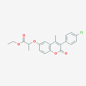 ethyl 2-{[3-(4-chlorophenyl)-4-methyl-2-oxo-2H-chromen-6-yl]oxy}propanoate