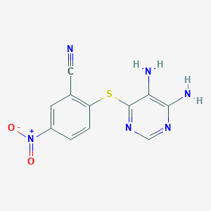 molecular formula C11H8N6O2S B243102 2-[(5,6-Diaminopyrimidin-4-yl)sulfanyl]-5-nitrobenzonitrile 