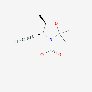 molecular formula C13H21NO3 B2431024 (4R,5R)-2,2-二甲基-3-(叔丁氧羰基)-4-乙炔基-5-甲基恶唑烷 CAS No. 275387-85-4
