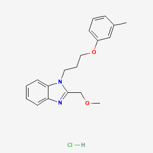 molecular formula C19H23ClN2O2 B2431025 2-(methoxymethyl)-1-[3-(3-methylphenoxy)propyl]-1H-1,3-benzodiazole hydrochloride CAS No. 1052076-58-0