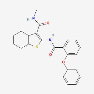 molecular formula C23H22N2O3S B2431031 N-methyl-2-(2-phenoxybenzamido)-4,5,6,7-tetrahydrobenzo[b]thiophene-3-carboxamide CAS No. 892983-43-6