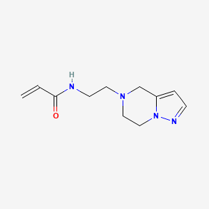 molecular formula C11H16N4O B2431032 N-[2-(6,7-Dihydro-4H-pyrazolo[1,5-a]pyrazin-5-yl)ethyl]prop-2-enamide CAS No. 2411252-81-6