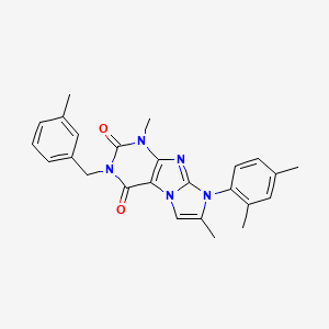 molecular formula C25H25N5O2 B2431035 8-(2,4-二甲苯基)-1,7-二甲基-3-(3-甲基苄基)-1H-咪唑并[2,1-f]嘌呤-2,4(3H,8H)-二酮 CAS No. 899726-74-0