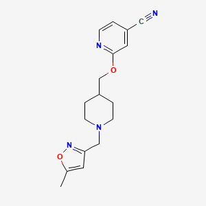 2-[[1-[(5-Methyl-1,2-oxazol-3-yl)methyl]piperidin-4-yl]methoxy]pyridine-4-carbonitrile