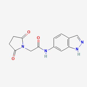 molecular formula C13H12N4O3 B2431040 2-(2,5-二氧代吡咯烷-1-基)-N-(1H-吲唑-6-基)乙酰胺 CAS No. 1226454-46-1
