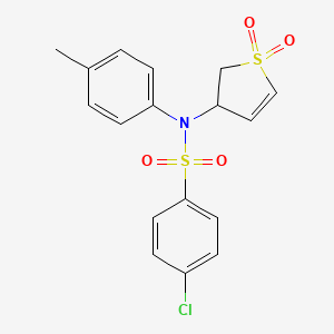 molecular formula C17H16ClNO4S2 B2431041 4-chloro-N-(1,1-dioxido-2,3-dihydrothiophen-3-yl)-N-(p-tolyl)benzenesulfonamide CAS No. 630065-49-5