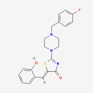 molecular formula C21H20FN3O2S B2431048 (Z)-2-(4-(4-fluorobenzyl)piperazin-1-yl)-5-(2-hydroxybenzylidene)thiazol-4(5H)-one CAS No. 941943-71-1