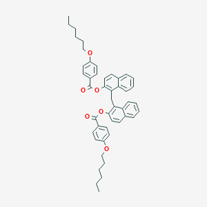 molecular formula C47H48O6 B243105 1-[(2-{[4-(Hexyloxy)benzoyl]oxy}-1-naphthyl)methyl]-2-naphthyl 4-(hexyloxy)benzoate 
