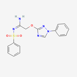molecular formula C16H15N5O3S B2431051 N'-(苯磺酰基)-2-[(1-苯基-1,2,4-三唑-3-基)氧基]乙酰胺 CAS No. 338405-35-9