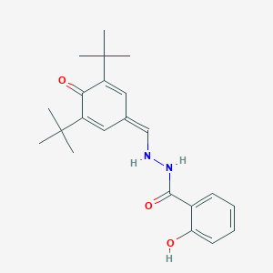 molecular formula C22H28N2O3 B243106 N'-[(3,5-ditert-butyl-4-oxocyclohexa-2,5-dien-1-ylidene)methyl]-2-hydroxybenzohydrazide 