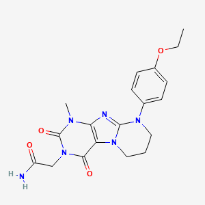 molecular formula C19H22N6O4 B2431069 2-[9-(4-ethoxyphenyl)-1-methyl-2,4-dioxo-7,8-dihydro-6H-purino[7,8-a]pyrimidin-3-yl]acetamide CAS No. 848217-25-4