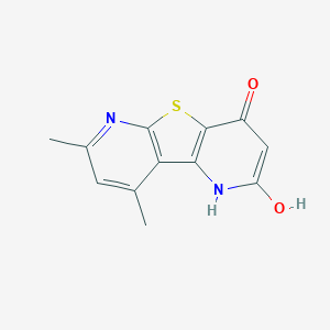 molecular formula C12H10N2O2S B243107 4-hydroxy-11,13-dimethyl-8-thia-3,10-diazatricyclo[7.4.0.02,7]trideca-1(9),2(7),4,10,12-pentaen-6-one 