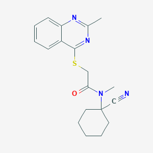 molecular formula C19H22N4OS B2431070 N-(1-cyanocyclohexyl)-N-methyl-2-(2-methylquinazolin-4-yl)sulfanylacetamide CAS No. 877836-72-1