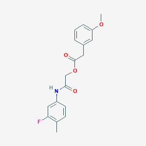 molecular formula C18H18FNO4 B2431074 2-[(3-Fluoro-4-methylphenyl)amino]-2-oxoethyl (3-methoxyphenyl)acetate CAS No. 1003540-40-6