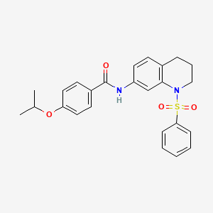 molecular formula C25H26N2O4S B2431077 4-异丙氧基-N-(1-(苯磺酰基)-1,2,3,4-四氢喹啉-7-基)苯甲酰胺 CAS No. 1005299-09-1