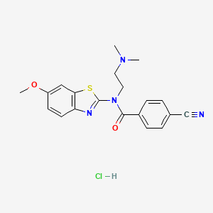 molecular formula C20H21ClN4O2S B2431081 4-cyano-N-(2-(dimethylamino)ethyl)-N-(6-methoxybenzo[d]thiazol-2-yl)benzamide hydrochloride CAS No. 1215517-42-2