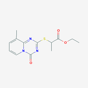 Ethyl 2-((9-methyl-4-oxo-4H-pyrido[1,2-a](1,3,5)triazin-2-yl)sulfanyl)propanoate