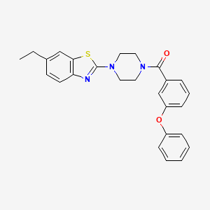 molecular formula C26H25N3O2S B2431084 (4-(6-Ethylbenzo[d]thiazol-2-yl)piperazin-1-yl)(3-phenoxyphenyl)methanone CAS No. 922674-48-4