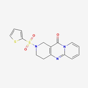 molecular formula C15H13N3O3S2 B2431085 2-(噻吩-2-基磺酰基)-3,4-二氢-1H-二吡啶并[1,2-a:4',3'-d]嘧啶-11(2H)-酮 CAS No. 2034505-05-8