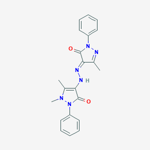 molecular formula C21H20N6O2 B243109 1,5-dimethyl-4-[(2E)-2-(3-methyl-5-oxo-1-phenylpyrazol-4-ylidene)hydrazinyl]-2-phenylpyrazol-3-one 