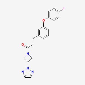 molecular formula C20H19FN4O2 B2431103 1-(3-(2H-1,2,3-triazol-2-yl)azetidin-1-yl)-3-(3-(4-fluorophenoxy)phenyl)propan-1-one CAS No. 2191266-70-1